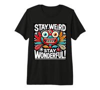 Stay Weird Stay Wonderful - Colorido diseño Peculiar Camiseta Premium