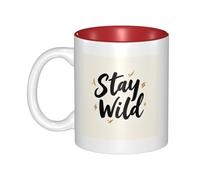 Stay Wild Art Words - Taza de cerámica con pintura interior (ambos lados)