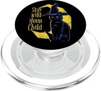 Stay Wild Moon Child, Bruja Gatos Ocultos Halloween Brujas PopSockets PopGrip para MagSafe