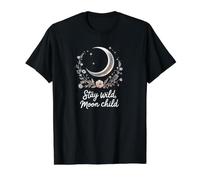 Stay Wild Moon Child Camiseta gráfica económica, Hombre, Negro, S