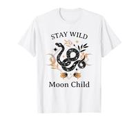Stay Wild Moon Child (gráfico de Serpiente Bohemio) Camiseta