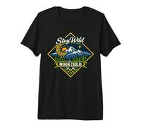 Stay Wild Moon Child Montaña Naturaleza Aventura Boho Camiseta Premium