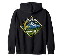 Stay Wild Moon Child Montaña Naturaleza Aventura Boho Sudadera con Capucha