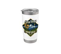 Stay Wild Moon Child Montaña Naturaleza Aventura Boho Vaso térmico de acero inoxidable de doble pared