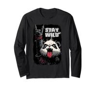 Stay Wild - Panda rocoso con Gesto de Metal Manga Larga
