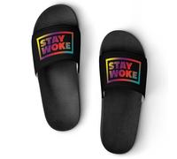 Stay Woke - Pantuflas de casa para hombre y mujer, sandalias de baño, Estilo:, 37.5 EU