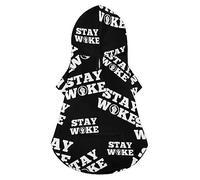 Stay Woke Sudadera con Capucha para Perros Ropa de Lujo para Perros Chaqueta de Invierno para Perros Ropa para Mascotas Sudadera con Capucha Bulldog francés Teddy Pug Ropa para Cachorros L