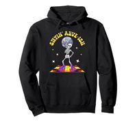 Stayin Alive-ish Funny Disco Esqueleto Halloween Bailando 70s Sudadera con Capucha