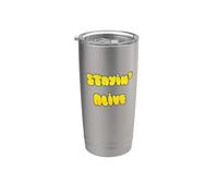 Stayin' Alive vintage de los 70 Vaso térmico de acero inoxidable de doble pared