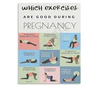 Staying Active During Pregnancy Poster Positive Mindset Wall Art for Expecting Mothers Canvas Print Nursery Bedroom Living Room Decor(Framed,08x12inch(20x30cm))