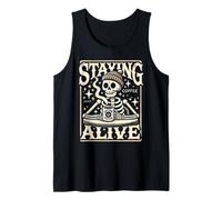 Staying Alive Funny Cafeine Lover Drinker Coffee Camiseta sin Mangas