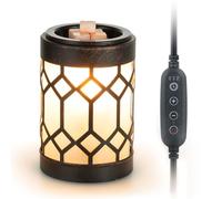 Staymoment Quemador eléctrico para cera con temporizador: calentador de velas para cera aromática, aceites esenciales, difusor de aroma, luz nocturna, docor moderno, negro