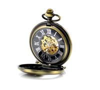 Stayoung Steampunk Antiguo Bronce Números Romanos Cuerda Manual Reloj de Bolsillo Mecánico Colgante Cadena Phoenix Pájaro de Fuego