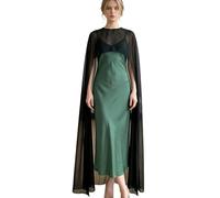 StaZamor Chal de Gasa, Capa Nupcial Elegante, Larga y Transparente para Bodas, Salidas diarias, Ropa de Noche, Encubrimiento Formal para Eventos, 59 Pulgadas, Negro
