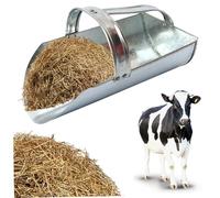 StaZamor Cuchara para pienso, Pala para pienso Espesada Resistente para Ganado, Metal Multifuncional, Grano Reutilizable con Mango ergonómico para Suministros de alimentación para Ganado.