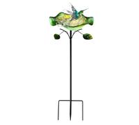 Stazione Di Abbeveraggio per - Distributore D'Acqua Decorativo In Metallo 86cm, Vasca per A Forma Di con Farfalla, Abbeveratoio Da Giardino | per Patio Terrazzo Balcone Cortile
