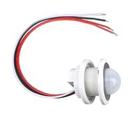 STBTECH Detector de movimiento de 12V con sensor de luz diurna, DC5-24V 60W sensor de movimiento PIR para iluminación LED, control automático de luz, 3 modos y tiempo de retardo ajustable, diámetro