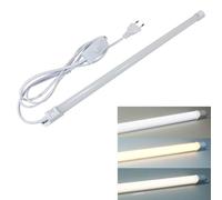 STBTECH Luz LED Bajo Mueble 43cm 230V, 6W 500lm, 3 Colores ajustables | 3 colores: 3000K/4000K/6500K. Montaje magnético, sin taladrar. Cable EU 1,8m - para cocina, salón & estantería.