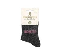 STC Calcetines Lentejuelas Bichos Negros Multicolor M