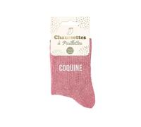 STC, Calcetines con lentejuelas Originales - Travieso, rosa, Talla única