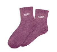 Calcetines de lentejuelas de colores palabra fantasía "aigri", violeta, 36-42