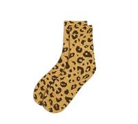STC, Calcetines de lentejuelas cortas - Leopardo (tamaño único 36-42), amarillo, Talla única