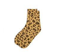 STC, Calcetines de lentejuelas cortas - Leopardo (tamaño único 36-42), amarillo, Talla única