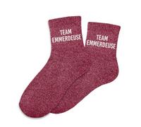 STC Calcetines Team Emmerdeuse de lentejuelas, rojo, Talla única