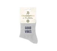 STC Calcetines lentejuelas good vibes gris, multicolor, M