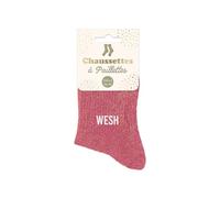 STC Calcetines cortos de lentejuelas Wesh Rosa Talla única 36-42
