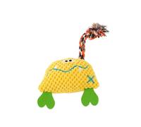 STCCNB Juguete masticable de pana para perros, juguete chirriante duradero para cachorros, alivio del aburrimiento, juguete de dentición molar para perros pequeños y medianos, amarillo monstruo