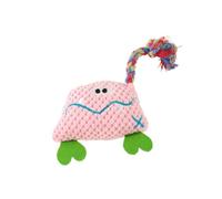 STCCNB Juguete masticable de pana para perros, juguete chirriante duradero para cachorros, alivio del aburrimiento, juguete de dentición molar para perros pequeños y medianos, rosa monstruo