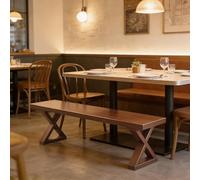 STCERY Banco De Entrada De Madera para Mesa De Comedor, Banco para Cambiar Zapatos, con Base Robusta En Forma De X, Natural Pulida Finamente, para Casa O Hotel(Brown,140cm/55.1in)