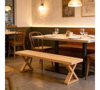 STCERY Banco De Entrada De Madera para Mesa De Comedor, Banco para Cambiar Zapatos, con Base Robusta En Forma De X, Natural Pulida Finamente, para Casa O Hotel(Wood,140cm/55.1in)