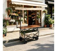 STCERY Carrito De Comida Plegable con Toldo, Puesto De Venta Móvil para Exteriores, Quiosco Expositor Portátil, Ideal para Acampar Y para Vendedores(Green 1)