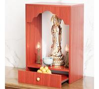 STCERY Gabinete De Altar Budista para Oración, Mesa De Incienso De Sobremesa, Altar Santuario Personal con Cajón, Mesa De Puja, para Oración, Meditación Y Ofrendas(Red 1,40cm/15.7in)