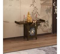 STCERY Gabinete De Meditación Budista, Altar-Santuario Personal con Cajón Y Bandeja De Ofrendas, Mesa De Oración Y Exhibición Escalonada, para Templos Y Hogares(Walnut Color,51cm/20.1in)