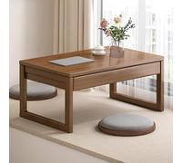 STCERY Mesa Baja De Café Y Té De Bambú Grueso con Almacenamiento, Mesa De Suelo Japonesa con Cajón, Fácil De Montar, para Oficina, Sala De Estar, Ventanal(Brown,60 * 40 * 30cm/23.6 * 15.7 * 11.8in)