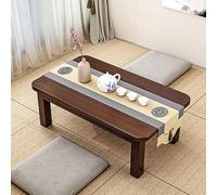 STCERY Mesa Baja De Suelo Japonesa, Mesa De Café Y Té De Bambú, con Escritorio Grande, Superficie Lisa, Versátil para Sala De Estar, Hogar, Tatami, Oficina(Brown,60 * 40 * 37cm/23.6 * 15.7 * 14.6in)