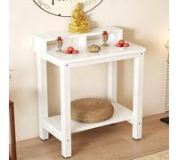 STCERY Mesa De Altar para Meditación, Tablero Puja para Buda, Soporte De Exhibición para Oraciones, para Salas De Estar, Santuarios Y Templos(White 2,80cm/31.5in)