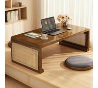 STCERY Mesa De Centro Multifuncional, Mesa Baja De Madera Maciza, Escritorio De Meditación, Plegable Y Sin Ensamblaje para Apartamentos Y Espacios Pequeños(Brown,60 * 40 * 30cm/23.6 * 15.7 * 11.8in)