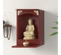 STCERY Mesa De Meditación De Pared, Nicho De Buda Chino, Altar Personal, Plataforma De Oración para El Hogar, Ideal para Salas De Estar, Santuarios Y Templos(Red,74cm/29.1in)