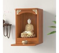 STCERY Mesa De Meditación De Pared, Nicho De Buda Chino, Altar Personal, Plataforma De Oración para El Hogar, Ideal para Salas De Estar, Santuarios Y Templos(Brown,36cm/14.2in)