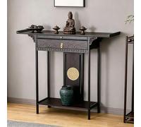 STCERY Mesa De Oración Budista, Altar De Meditación Y Santuario Personal con Cajones, Estante Chino para Buda, Ideal para Hogares, Templos Y Salones Ancestrales(100cm/39.4in)