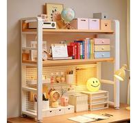 STCERY Organizador De Escritorio, Estantería Tipo Alacena con Panel Perforado, Estante Expositor De Sobremesa, Estructura Metálica Y Tablero Ecológico, De Uso Versátil(White,95 * 99cm/37.4 * 39in)