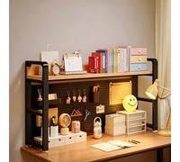 STCERY Organizador De Escritorio, Estantería Tipo Alacena con Panel Perforado, Estante Expositor De Sobremesa, Estructura Metálica Y Tablero Ecológico, De Uso Versátil(Black,95 * 69cm/37.4 * 27.2in)
