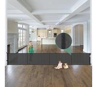 Stcockis Puertas retráctiles reforzadas de 195 Pulgadas para Perros Extra Anchas con Varillas de Soporte, Evita Que se Arrastre Debajo, Valla retráctil de 16 pies de Ancho, Puerta retráctil para