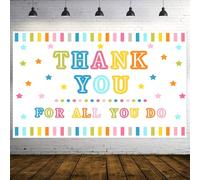STCREE BJOKEE8 - Telón de fondo con texto en inglés "Thanks for All You Do" de 2,1 x 1,5 m con texto en inglés "Thanks to Staff Teachers Professors" Banner Doctors Nurse's Day Bcckground Jubilación