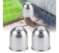 STCRERAG 2 cubiertas universales para bola de remolque de 50 mm, tapa de bola de remolque plateada, tapa de bola de barra de remolque, ABS para coche, vehículo, camión, remolque, cubierta de bola de