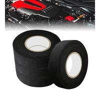 STCRERAG 4 Rollos de Cintas Adhesivas de Tela, cinta Aislante Tela, Cinta de Tela para Cables Electricos, Cinta Termica Adhesiva Tela para Motocicleta Coche y Hogar (15m*19mm, Negro)